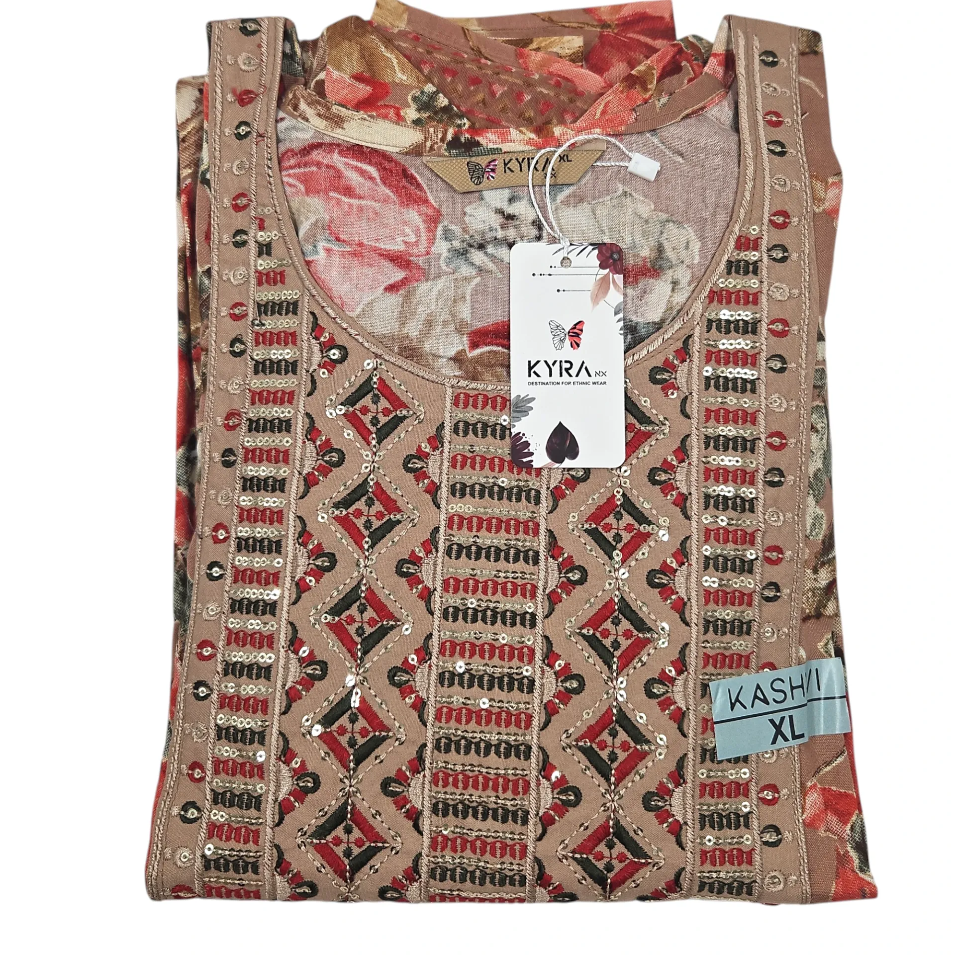 1001 N-T 15 Kyra Kashvi Muslin Printed 3 Pcs Churidar Set XL