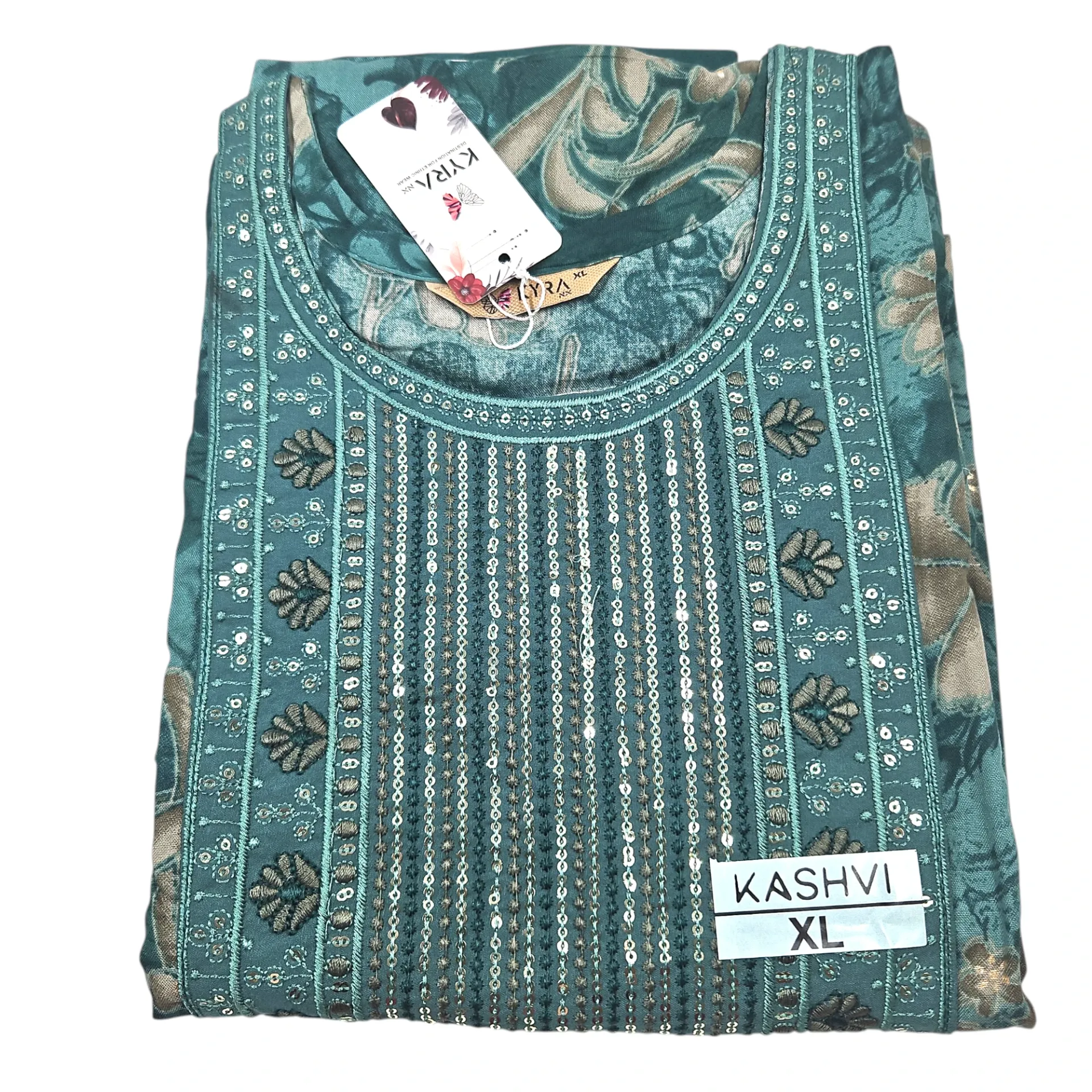 1005 N-T 15 Kyra Kashvi Muslin Printed 3 Pcs Churidar Set XL