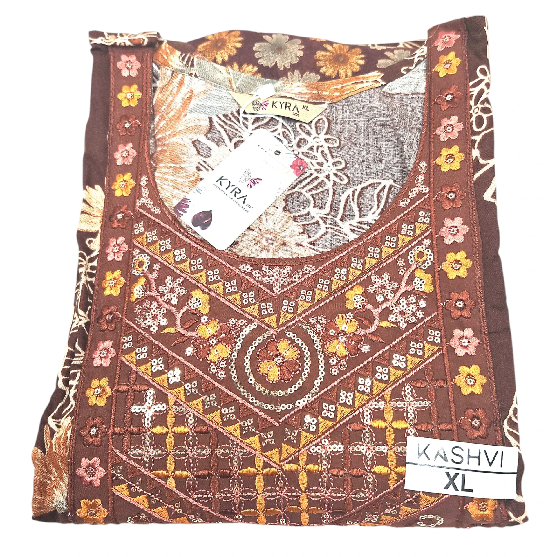 1008 N-T 15 Kyra Kashvi Muslin Printed 3 Pcs Churidar Set XL