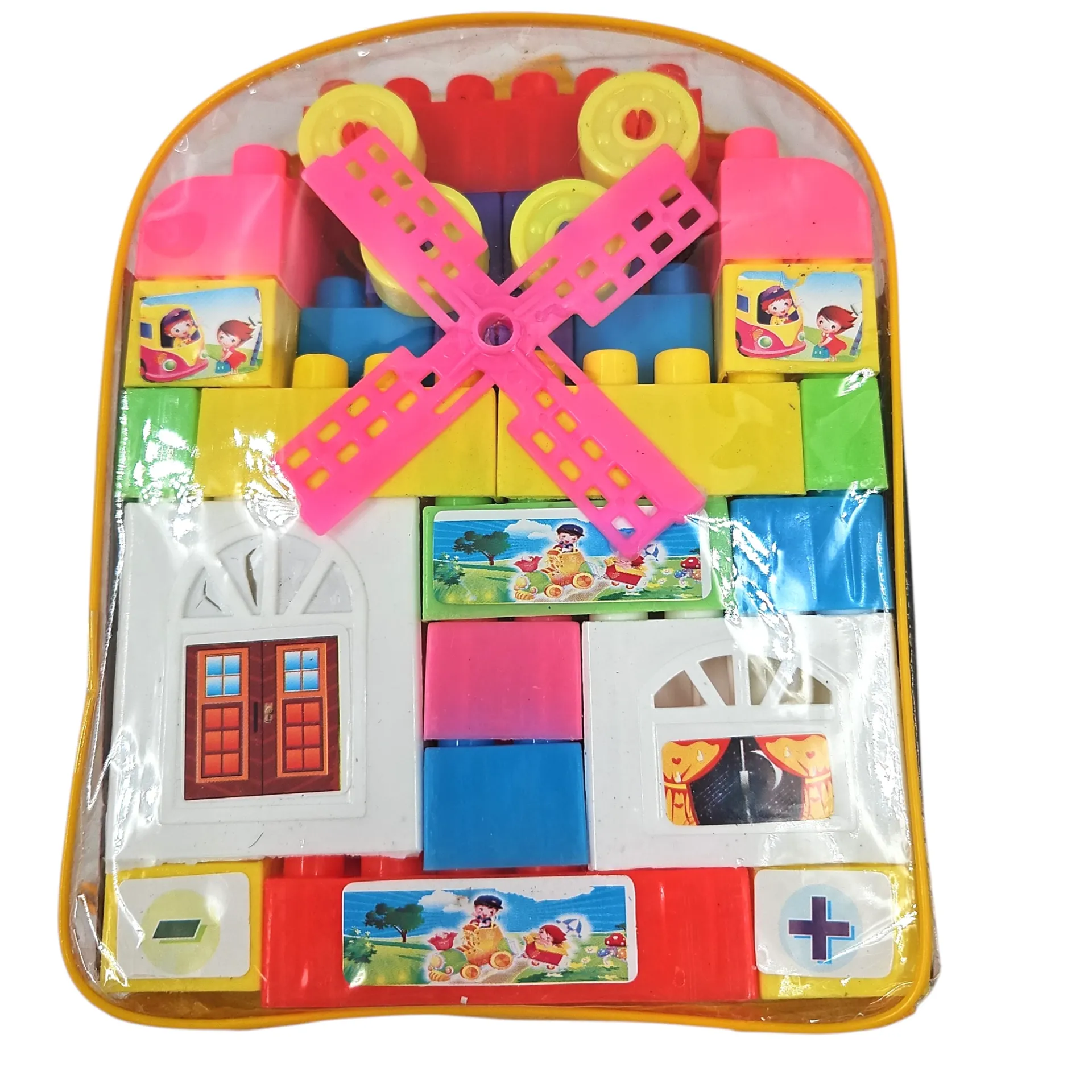 Fan Block Party Building Blocks With Wind  Mill Small 47 Pcs