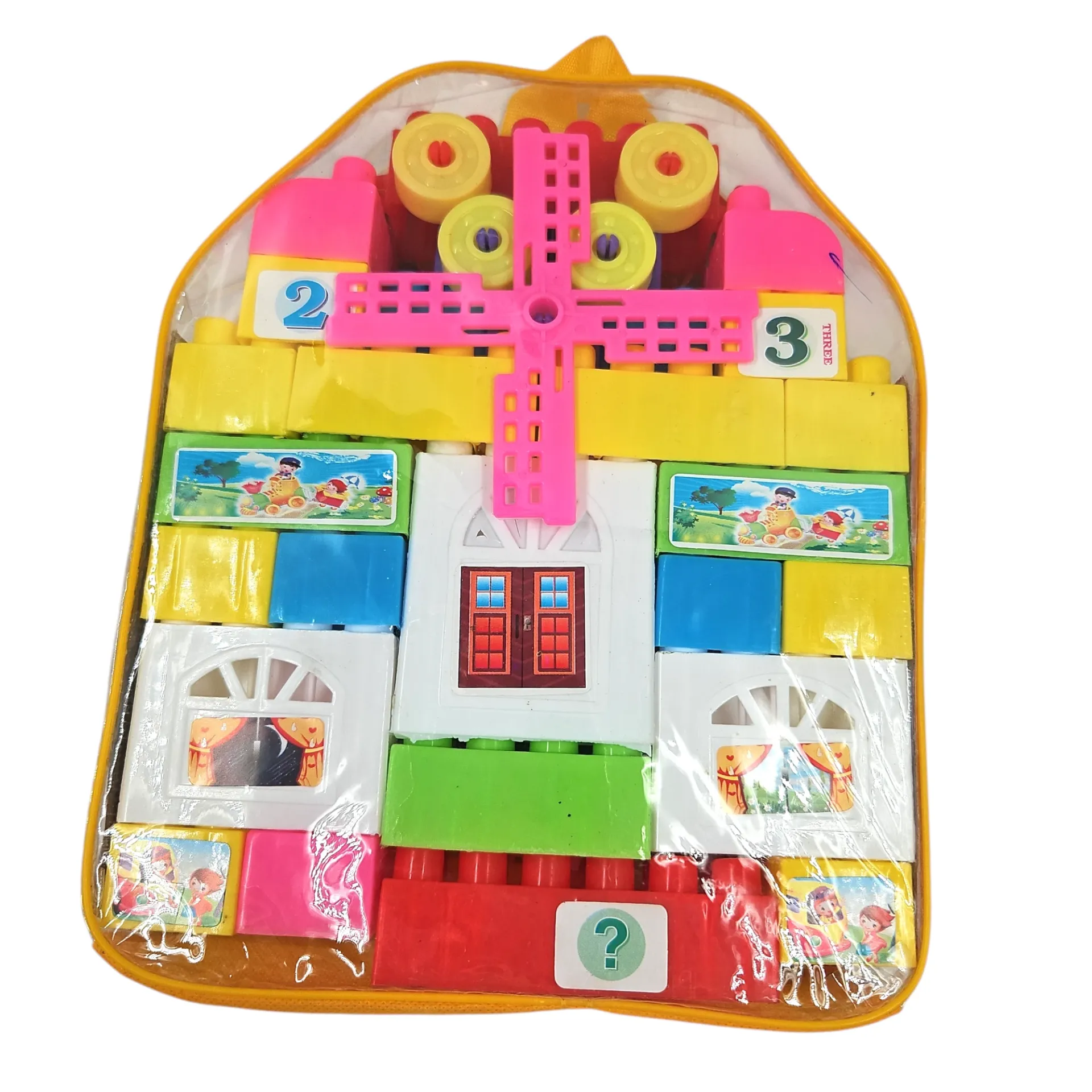 [IX2600433] Fan Block Party Building Blocks With Wind  Mill Big 58 Pcs