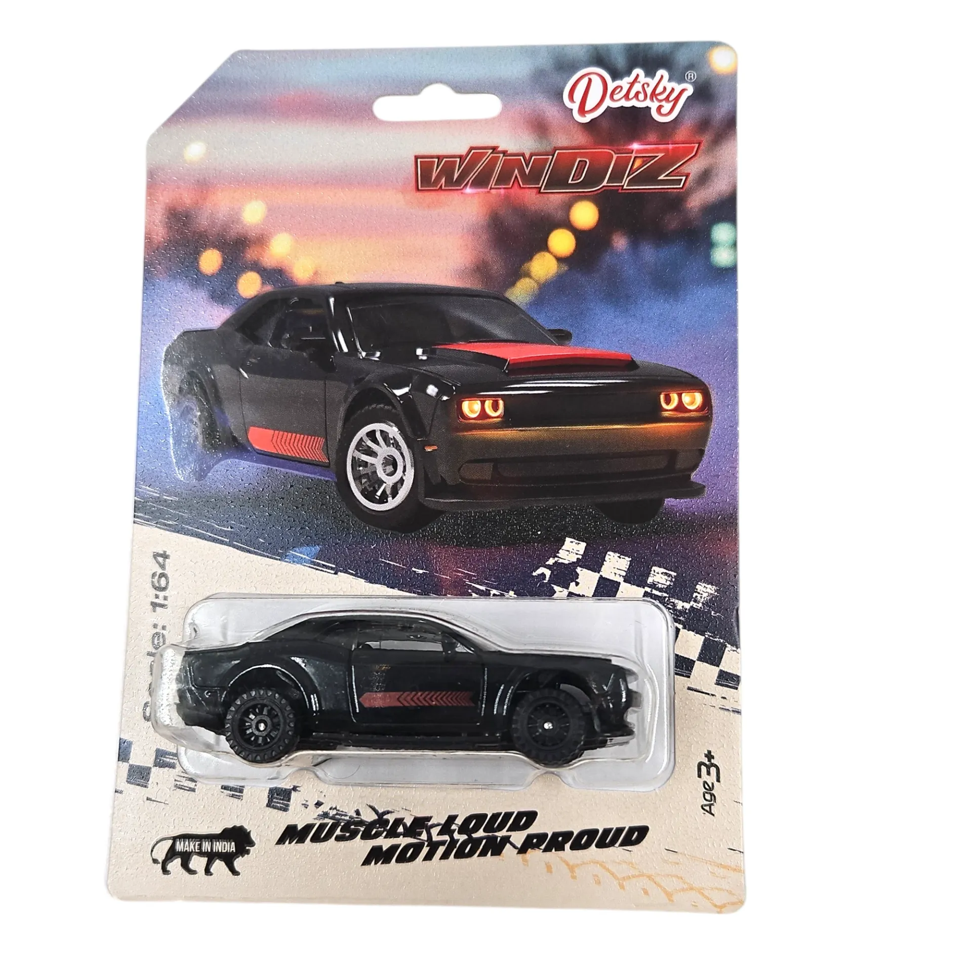 [IX2600434] Detsky Windiz 1:64 Scale Alloy Material Muscle Loud Die Cast Model Metal Car (Black)