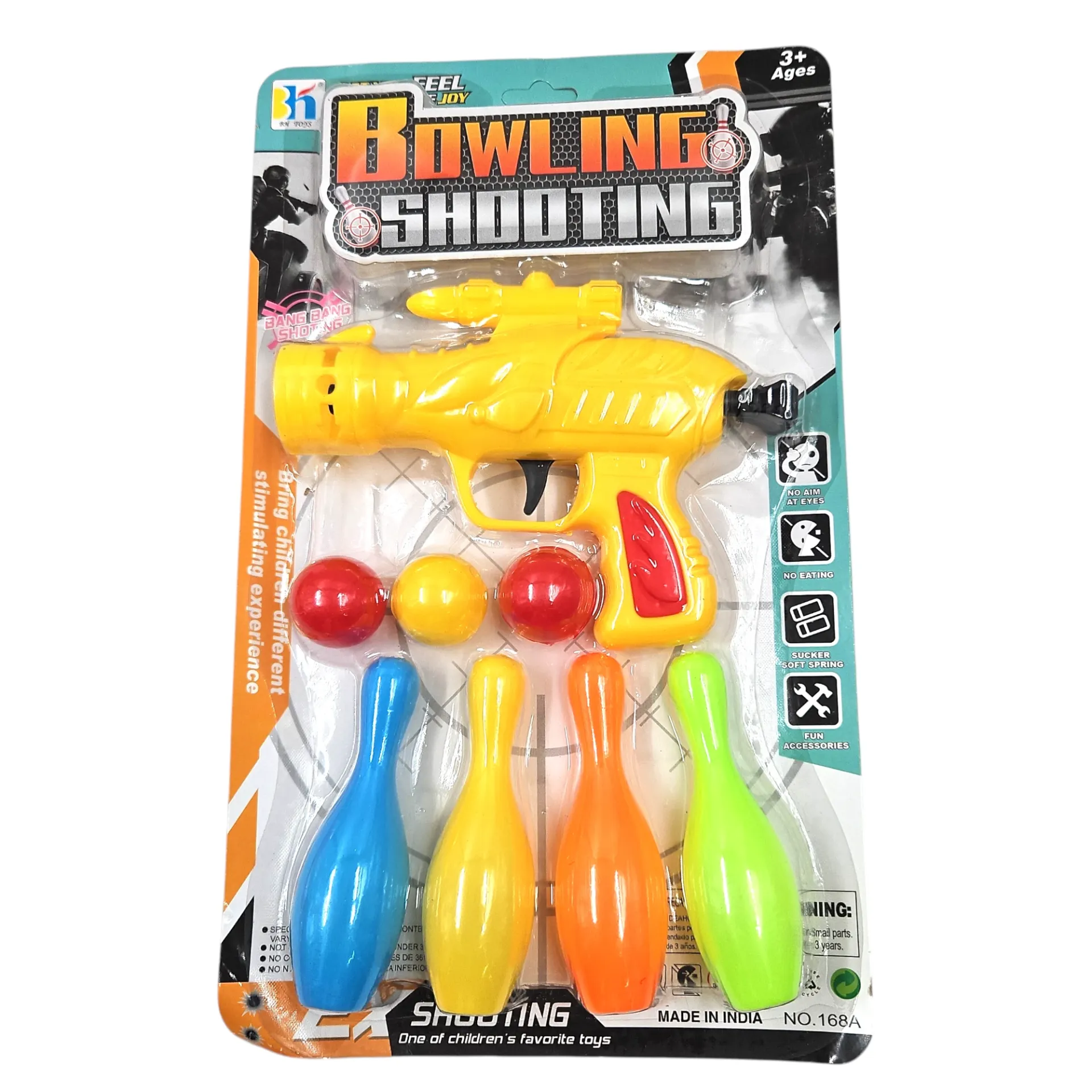 Bowling Shooting Gun With 3 Balls & 4 Bowling Pins