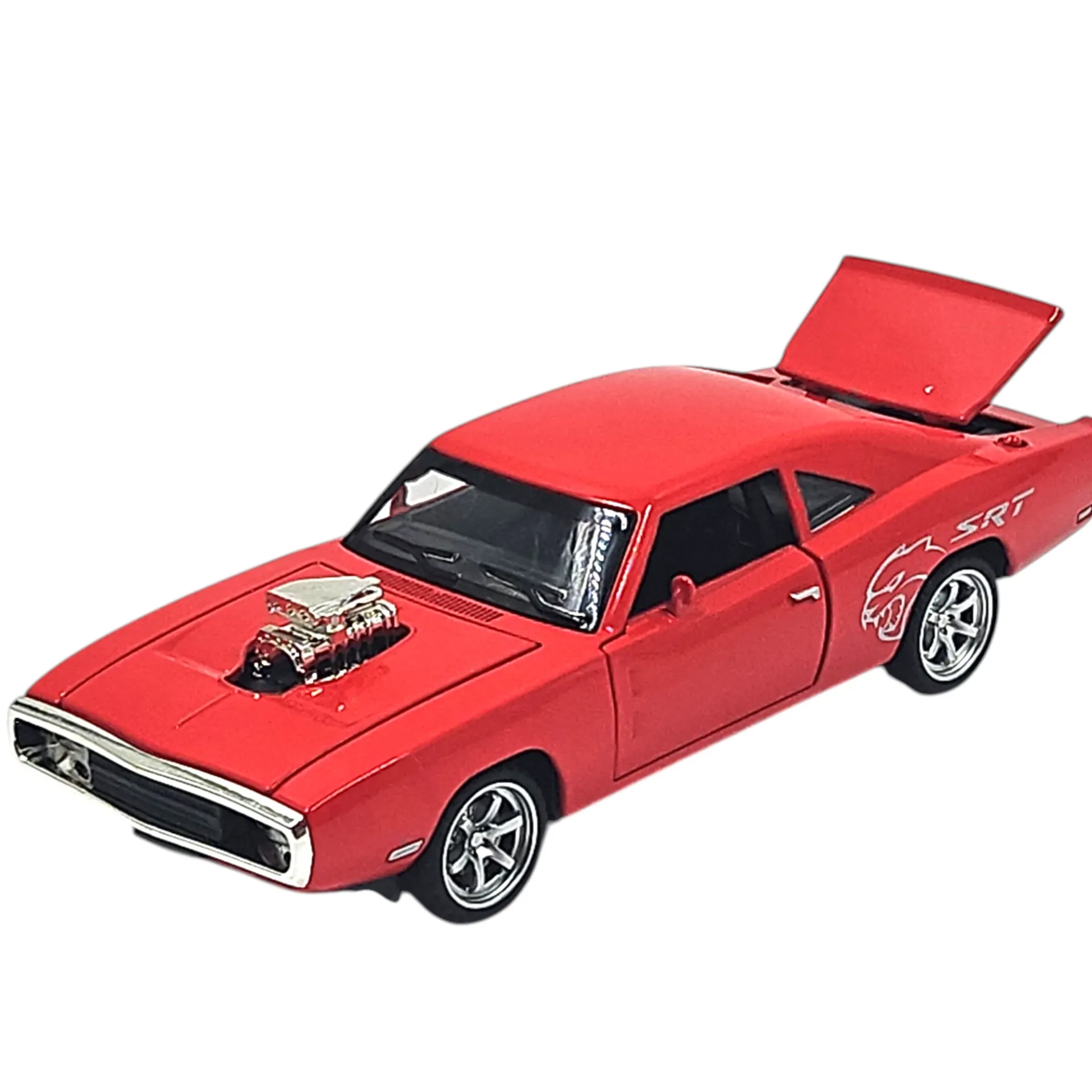 Alloy Model Red Dodge 1:28 Scale Simulation Openable Doors Pull Back Series Alloy Metal Car