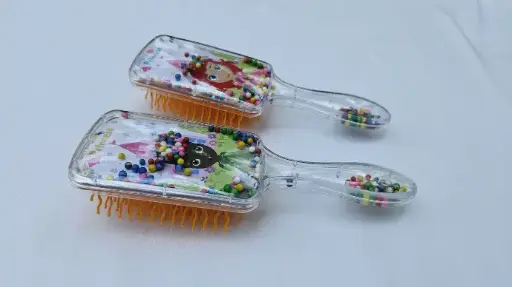 [IX002576] Kids Fancy Square Hair Brush With Balls