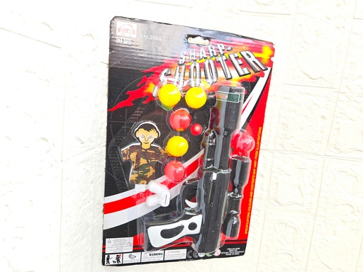[IX2400029] Shooting Toy Gun  With 6 Balls & Shooting Point