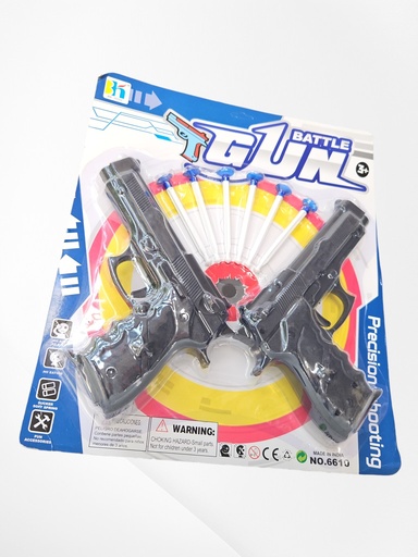 [IX2400045] Battle Gun Set Of 2 With 6 Bullets