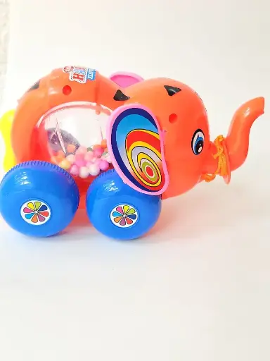 [IX2400183] Pull Along Happy Elephant With Colored Balls