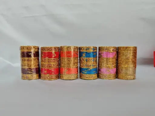 [IX2400281] Kambi Vala Set With Golden Glitters