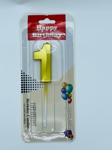 [IX000165] Golden Number Birthday Cake Topper Candles 