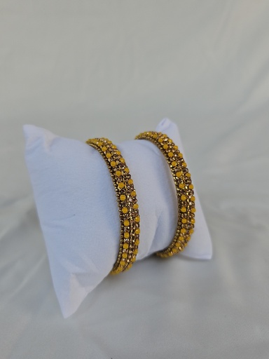 [IX2400590] Golden Stone Bangle With Colored Small Beads 2 X 4