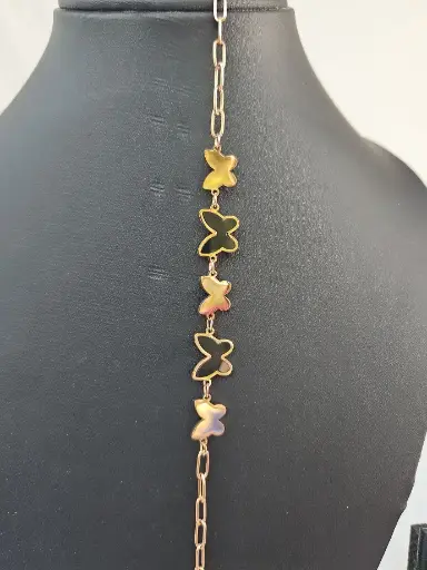 [IX2400594] Rose Gold Imitation Long Chain Butterfly Bracelets 