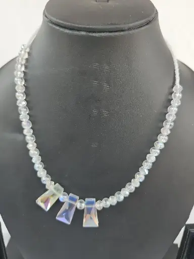 [IX2400638] White Muthu Mala With Rectangle Beads