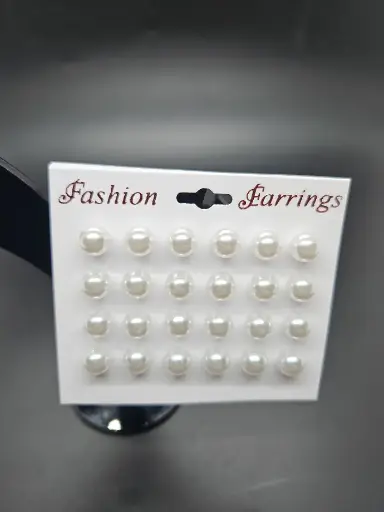 [IX2400803] Earring White Pearl Single Bead Pair