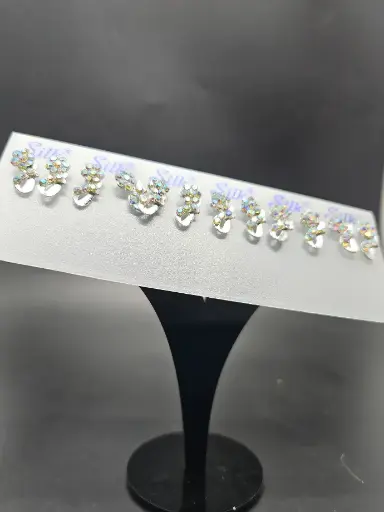 [IX2400829] Earring J Shape Multicolor Stones Pair
