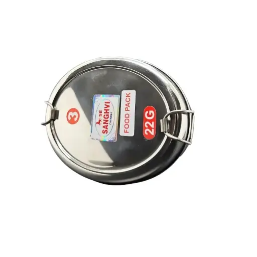 [IX2401186] Sanghvi 3 Oval Lunch Box With Clip