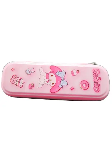 [IX2402373] Pencil Box PE Hard Flip Open Animal Cartoon Design with Pencil Holders 22x8cm