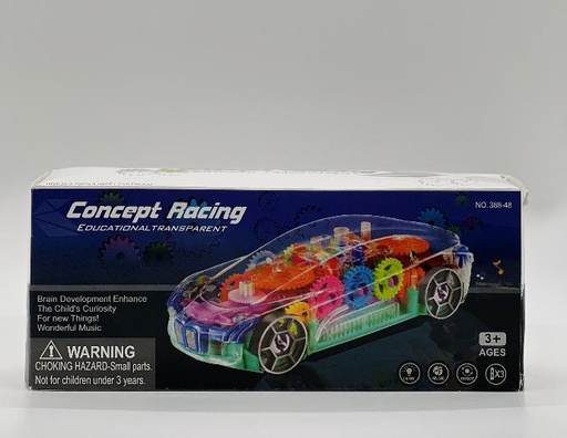 [IX000189] 38848 3D Transparent Gear Rotating Car With Light & Music 