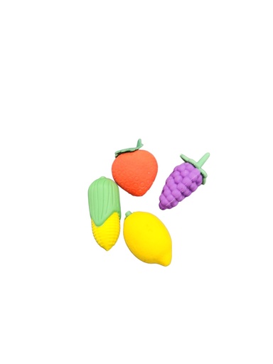 [IX2403758] Miniature Fruits & Vegetables Fancy Eraser 4 Pcs Set In Zip lock Bag