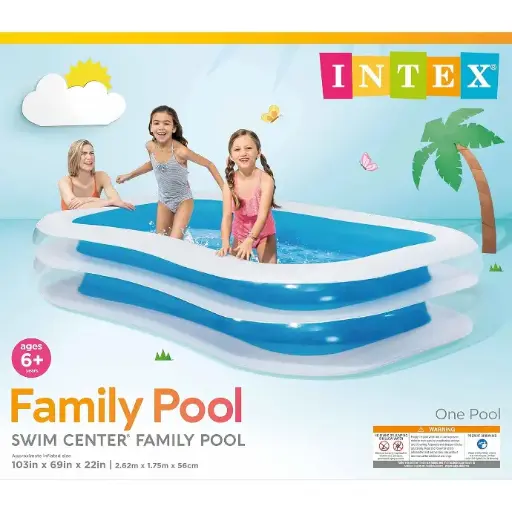 [IX2402513] 56483NP Intex Inflatable Family Swimming Pool Large 2.62x1.75x.0.56m