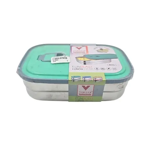 [IX2402805] Virtue Homeware Fun Blast Steel Lunch Box Square 17x13cm