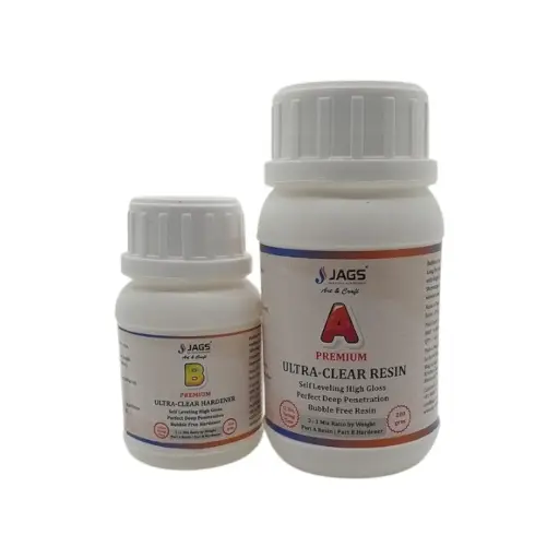 [IX000282] Jagz UCR150 Ultra Clear Resin With Hardener 2:1 Self Leveling High Gloss Deep Penetration (100g + 50g) 