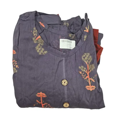[IX2403515] N-194 Pink & Blue Cotton 2 Pcs Churidar Set