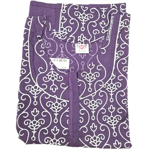 [IX2403807] SD Nighties Chinnan White Printed Maxi 56