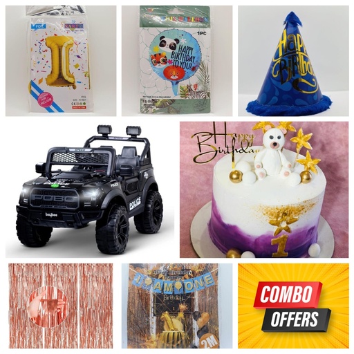 [IX000585] Birthday Boy Special Gift Pack with Ride-on Jeep