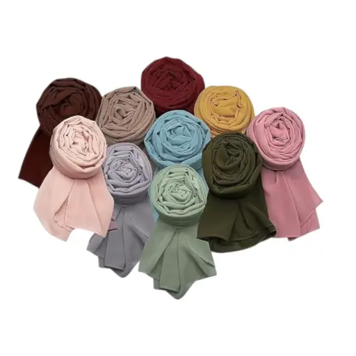 [IX2404003] Georgette Plain Shawl