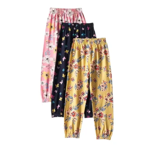 [IX2404096] Girls Printed Three Fourth Pant XL
