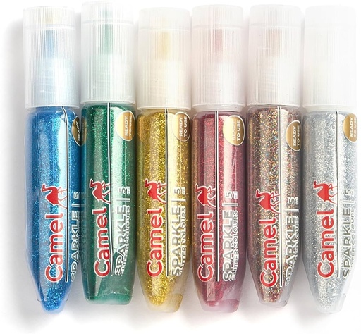[IX2404489] Camel Sparkle Glitter Glue Colors 6 Shades Pack