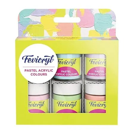 [IX2404527] Fevicryl Pastel Acrylic Colors 6 Shades