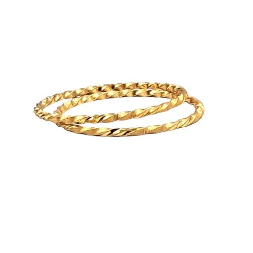 [IX2404755] Guarantee Golden Jewelry Spiral Bangle 2 Pcs Set