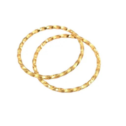 [IX2404757] Guarantee Golden Jewelry Spiral Bangle Kids 2 Pcs Set 