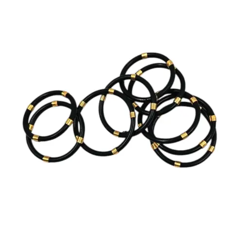 [IX2404847] Vasar Bangle With Golden Stripes