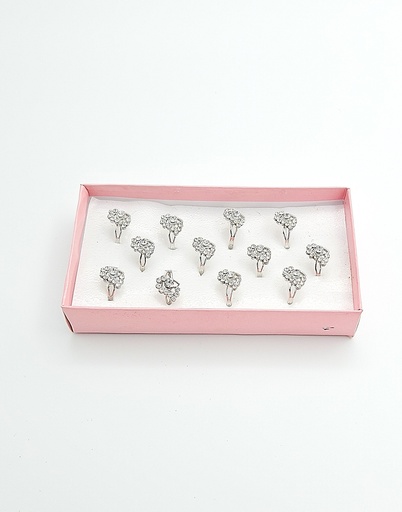 [IX2404936] Neha White Stone Silver Ring
