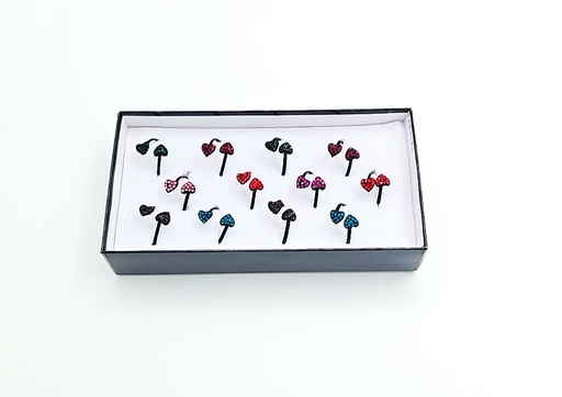 [IX2404940] Sandy Black Metal Colored Heart Stone Ring
