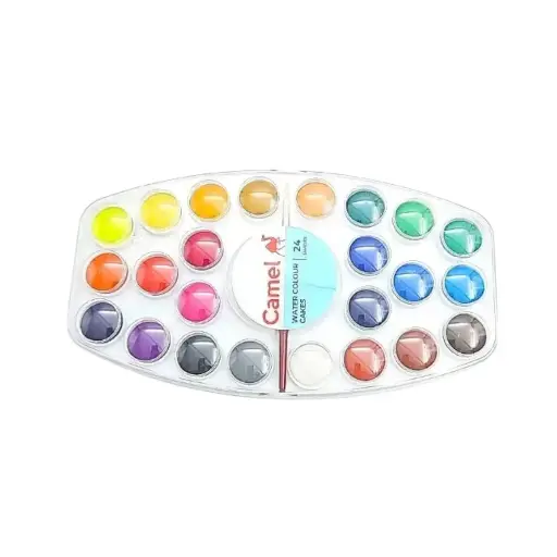 [IX2404962] Camel Water Color Cakes With Brush & Individual Cap For 24 Shades 