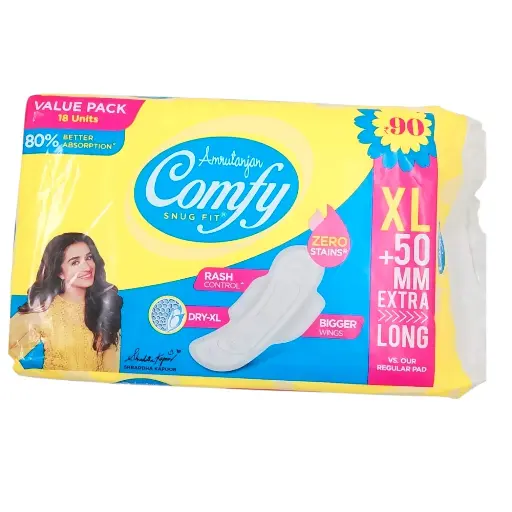 [IX2405083] Comfy XL Dry Snug Fit Pads With Bigger Wings 280mm Pack Of 18 MRP 90