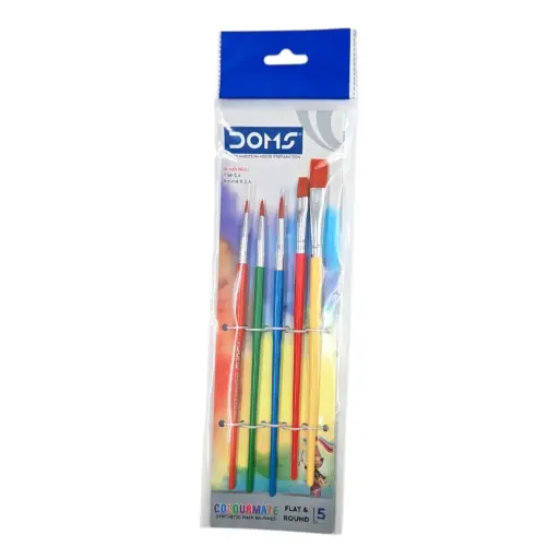 [IX2405187] Doms Color Mate Synthetic Hair Painting Brush Pack of 5