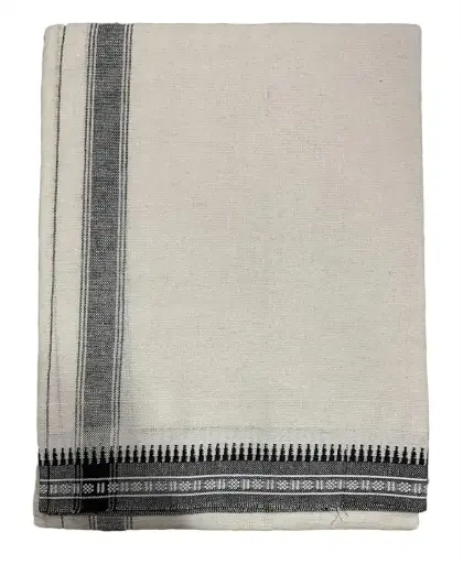 [IX2405281] MG White Khadi Cotton Dhothi