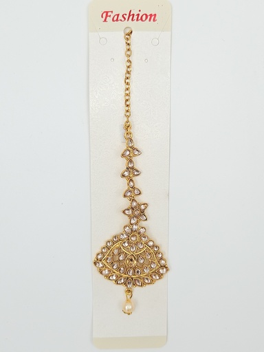 [IX2405505] 001 Fashion Heavy Golden Stone Floral Design Bridal Chutty 