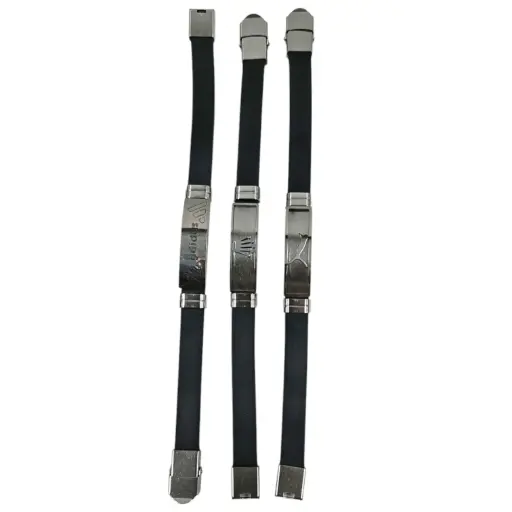 Gents Leather Braided Hand Band With Steel
