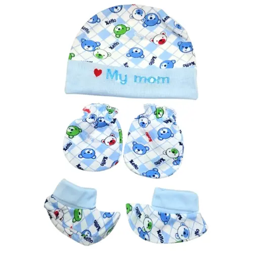 [IX2405696] Baby Cap Set With Hand Socks 