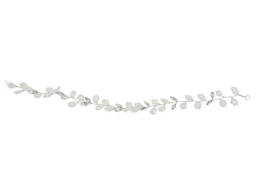 [IX2405751] Long White Crystal Flower Hair Broach Tiara  