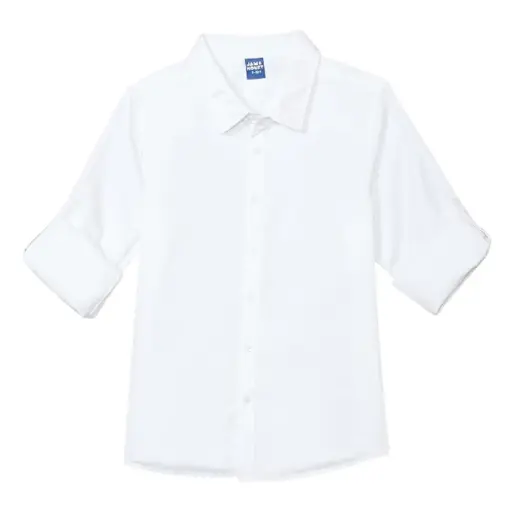 [IX2405767] Plain White Half Sleeve Shirt 