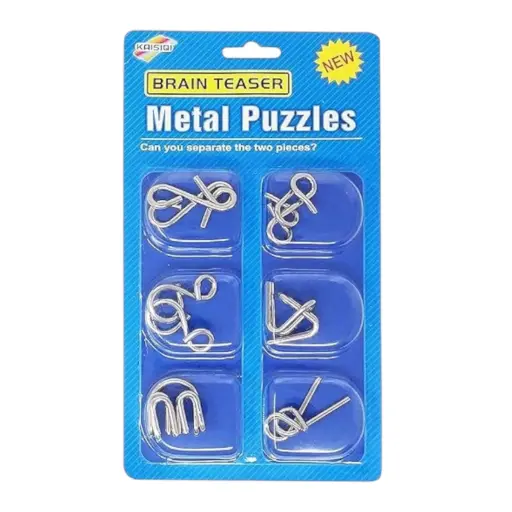 [IX2405873] Brain Teaser Metal Unlocking Puzzles Set Of 6