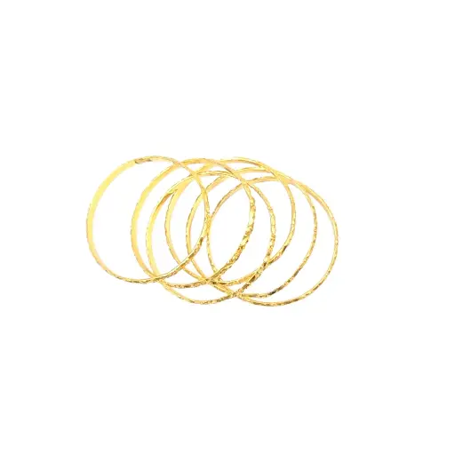[IX2406071] Asha Golden Imitation Bangle Pack Of 6