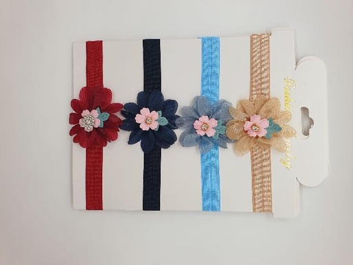[IX000480] Satin Cloth Hair Band With Flower 